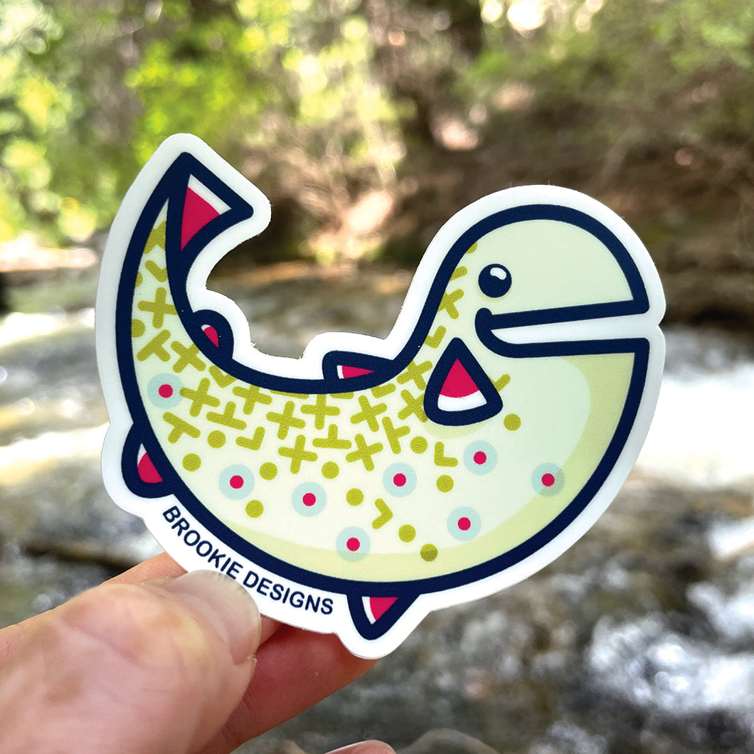 Holographic Brook Trout Sticker, Fish Stickers, Trout Fishing
